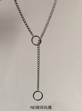 抽拉收紧桃心形朋克金属链条项链滑动个性嘻哈男女情侣锁骨链项圈