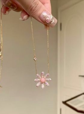 “财”篮子吊坠珍珠项链2025新款高级立体编织锁骨链配饰轻奢高级