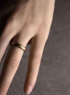 肌理复古铜创意戒指男原创简约个性饰品情侣金属细款指环女