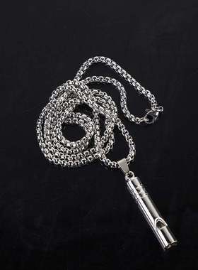 欧美嘻哈个性潮男士哨子项链 简约ins土酷笛子可吹响毛衣链女吊坠