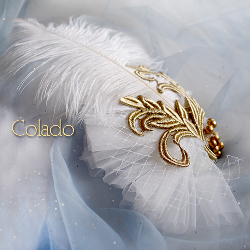 Colado扣诺儿童婚纱礼帽小女孩头饰走秀演出夸张高端钢琴羽毛发饰,淘宝优惠券,粉丝福利购,淘宝优惠卷