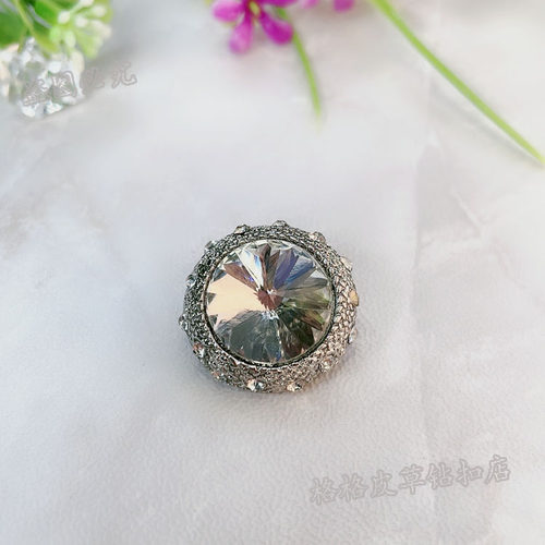 貂皮裘皮皮草大衣水貂水钻扣子纽扣 高档新款袖口装饰扣胸花017 - 图0