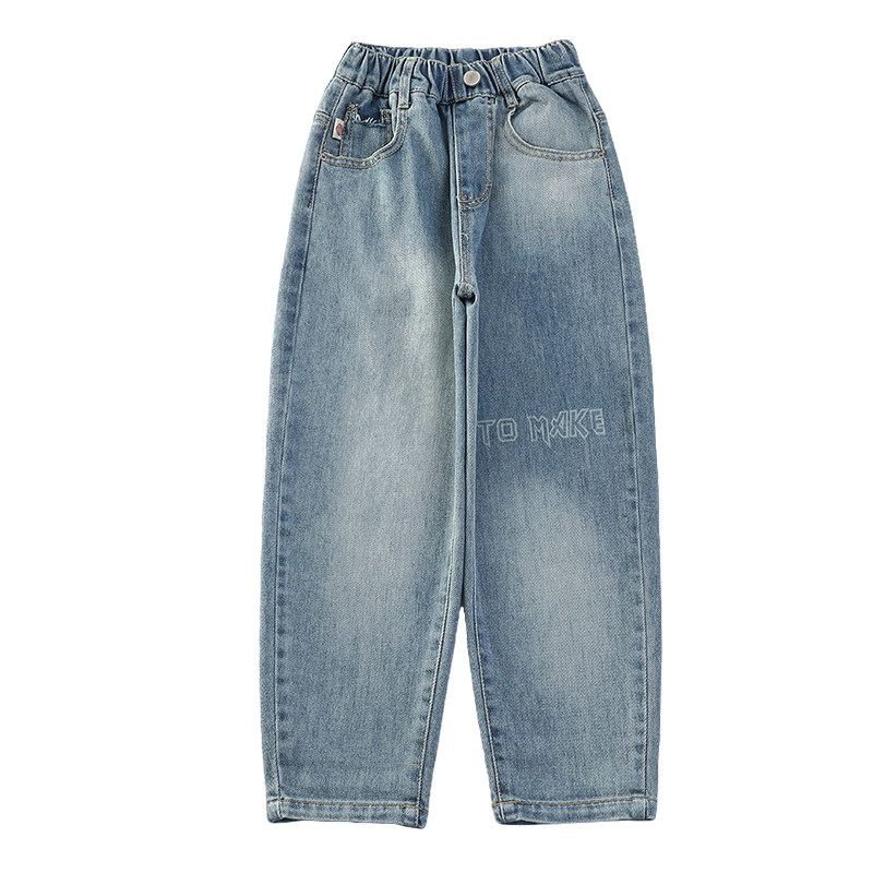 女童牛仔裤春秋款韩版洋派儿童老爹裤哈伦裤女大童秋冬加绒长裤子,淘宝优惠券,粉丝福利购,淘宝优惠卷