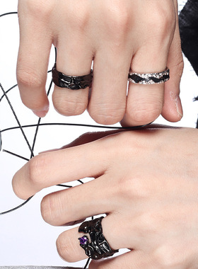 Wind 冷淡风不规则个性百搭暗黑戒指女小众设计感时尚开口戒指环