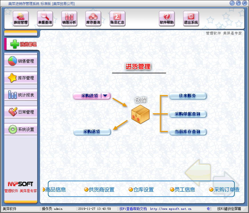 美萍新款商业进销存管理软件单机版 订单采购出入库统计 美萍正版 - 图0