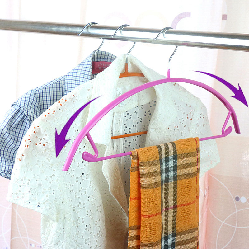 爱尚加粗加厚半圆无痕浸塑防滑护肩衣架不起包晾晒套装衣裤架收纳 - 图0