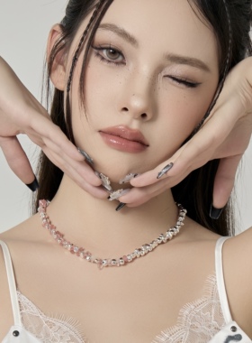 高级设计感不规则碎石项链