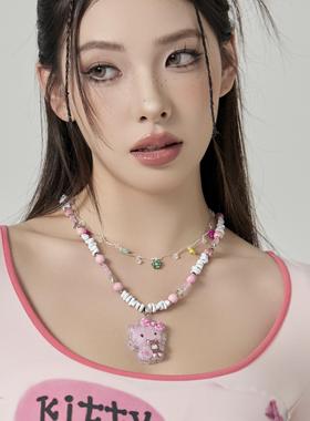 Hellokitty猫锁骨链Y2K甜酷女孩