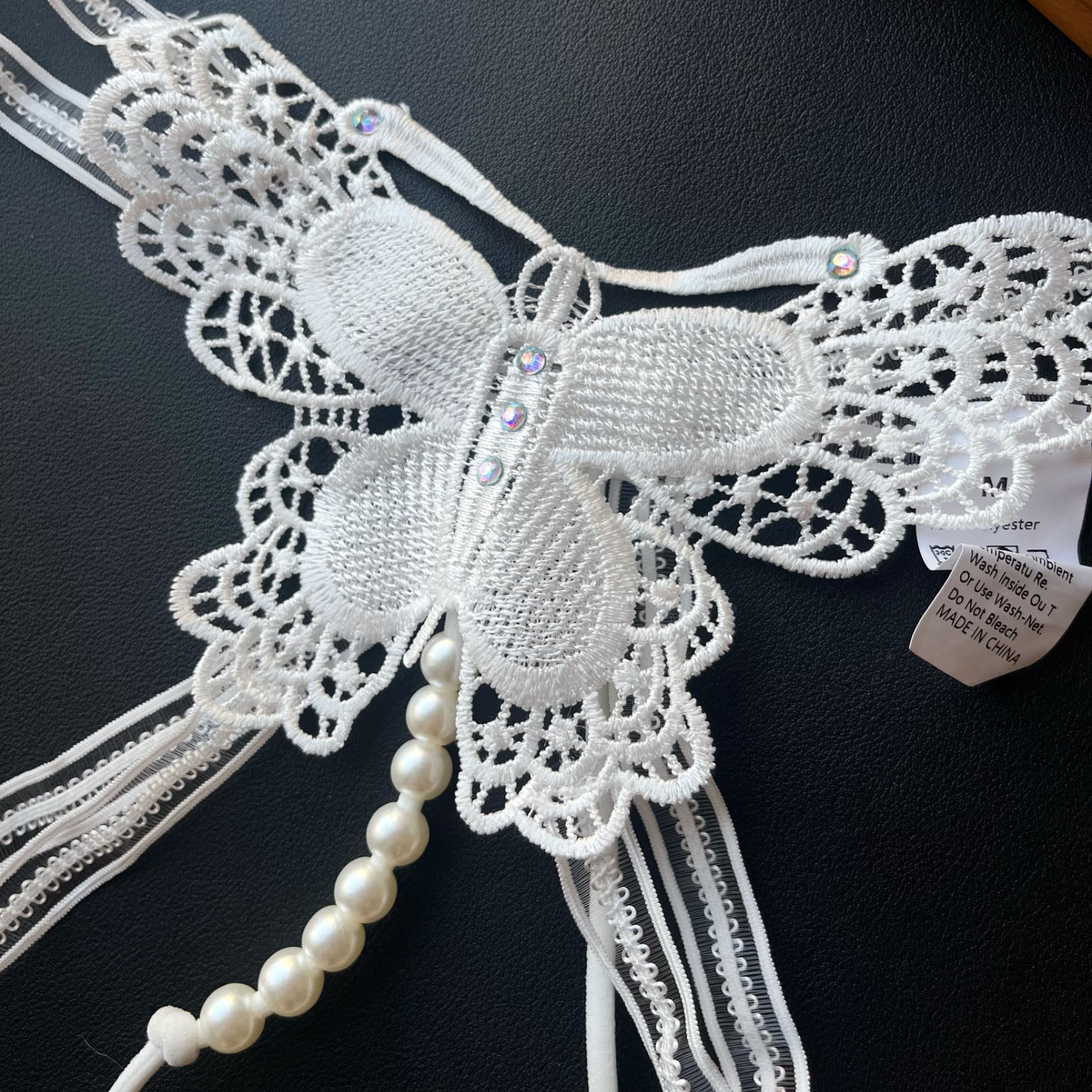 珍珠性感内裤蝴蝶形诱惑蕾丝丁字裤女细边开裆纯欲T裤,淘宝优惠券,粉丝福利购,淘宝优惠卷