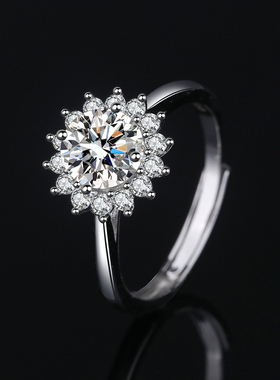 轻奢高级感钻戒女戒指95银镀铂金