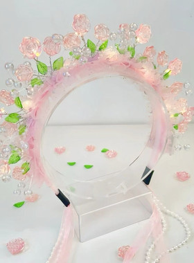 DIY 新品玫瑰仙子发箍簪花发女童手工缝纫DIY材料套装 非成品
