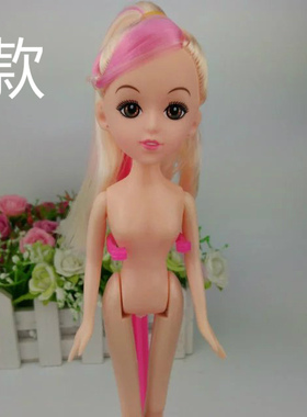 串珠芭比礼服娃娃配件高23cm裸娃素体通用多种发型+五关节身体