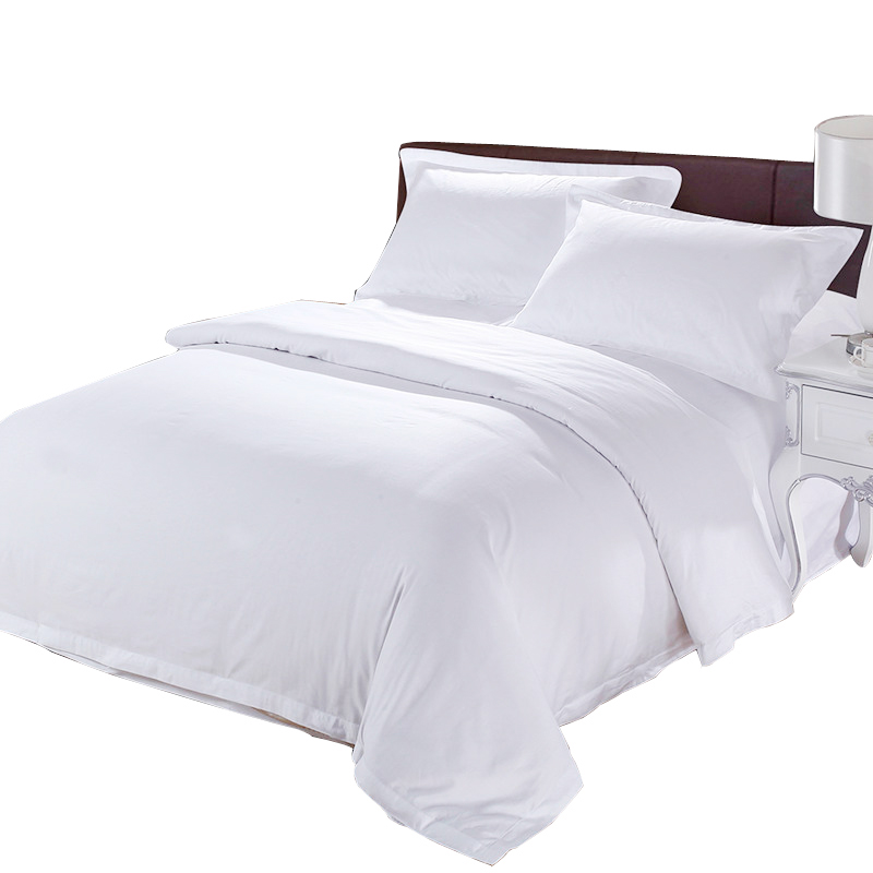 酒店床上用品四件套纯棉宾馆床单被套白色布草五星级酒店民宿专用 - 图0