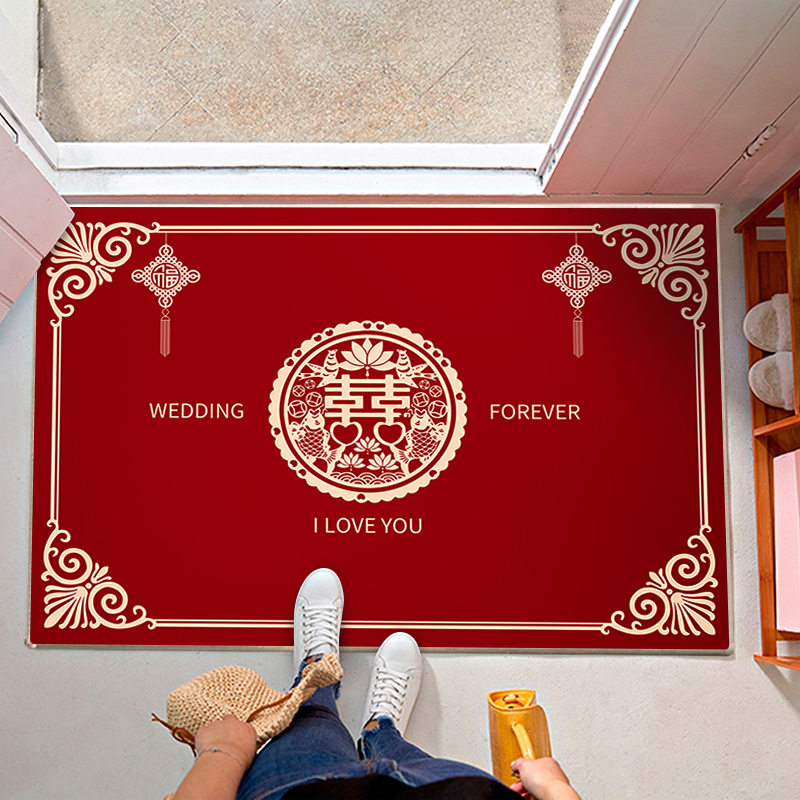 入户门喜庆喜字结婚婚房进门门垫 恋佳缘地垫