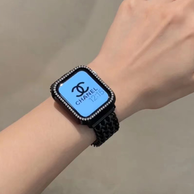 适用applewatch8表带苹果手表iwatch7代表带s6/5/4/se代多链条式不锈钢金属高级感小众个性夏季潮41/45mm女生-图2