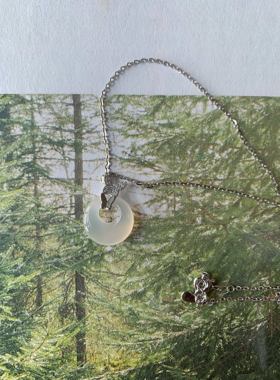 莉可Lyco 通体925纯银天然奶油白玉短款项链锁骨链新中式复古文艺