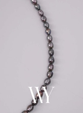 WY天然深灰米粒珍珠项链中性男女气质百搭感个性颈链情侣甜酷风