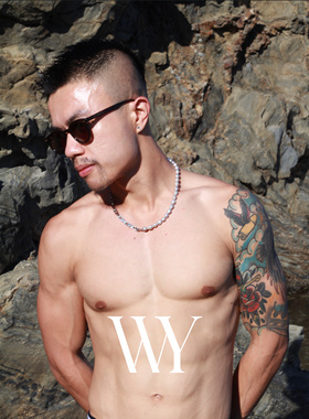 WY天然白灰巴洛克珍珠AB金银金属链男女情侣百搭颈链项链甜酷风