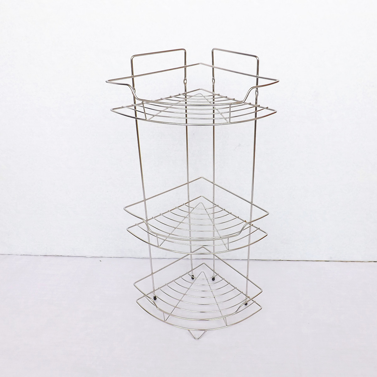 置物架挂壁式实心不锈钢角架简约卫生间厨房浴室收纳整理架三角架 - 图1