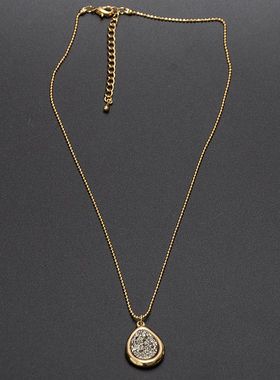 金色水滴形吊坠项链女轻奢潮流