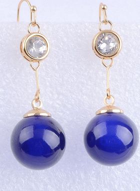 饰品蓝色水晶宝石项链耳环