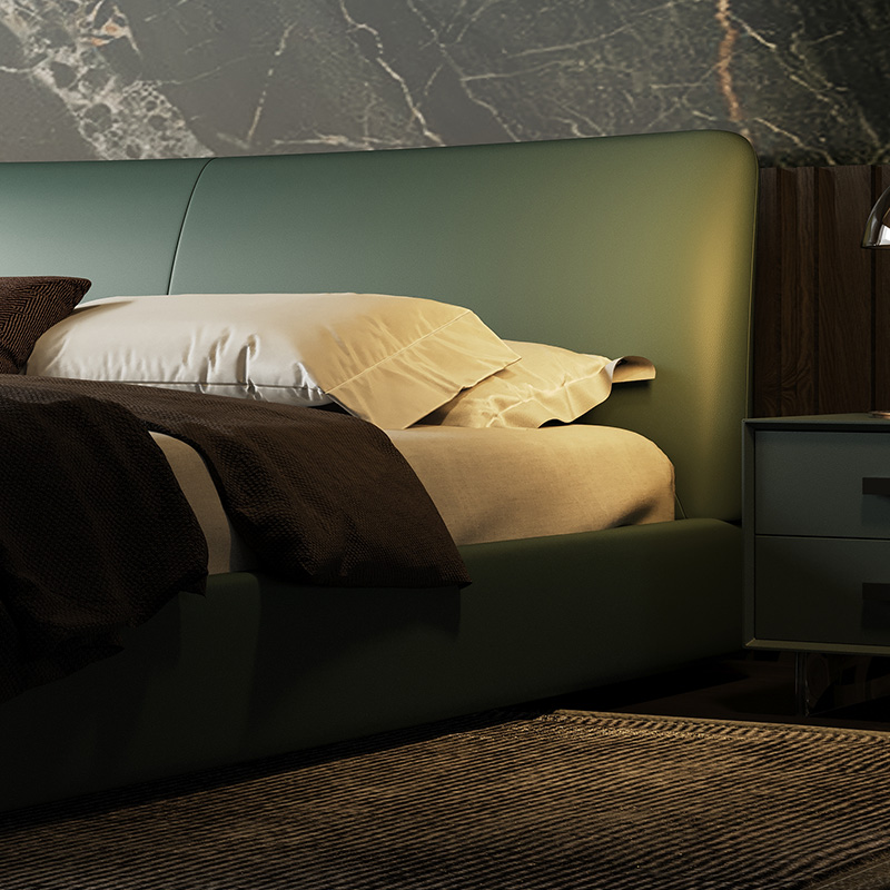 VATAR梵达主卧床2024年新款床现代简约一米五卧室软包家用真皮床 - 图2