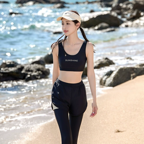 Раздельный купальник, лонгслив, штаны, защита от солнца