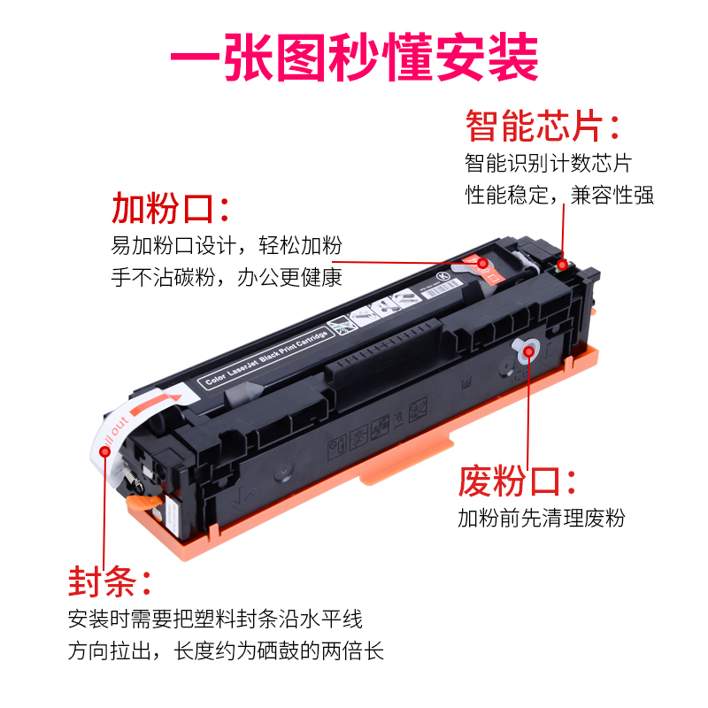 通众 适用佳能mf732硒鼓 CRG-046 MF732Cdw mf735cx LBP654Cx LBP653Cdw彩色打印机硒鼓 crg046易加粉墨盒 - 图1