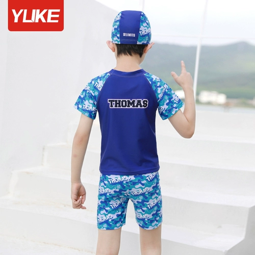 Детский раздельный купальник для мальчиков, быстросохнущие штаны, коллекция 2021, подходит для подростков, защита от солнца