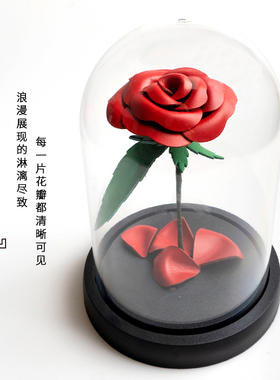 DIY手工真皮玫瑰花自制材料包送女友创意生日礼物七夕情人节520