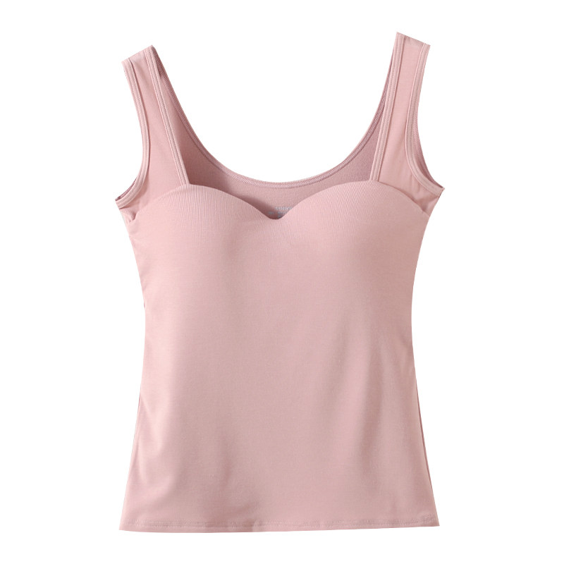 带胸垫保暖背心女加绒磨毛内衣秋冬季蚕丝内搭打底上衣小众设计感,淘宝优惠券,粉丝福利购,淘宝优惠卷