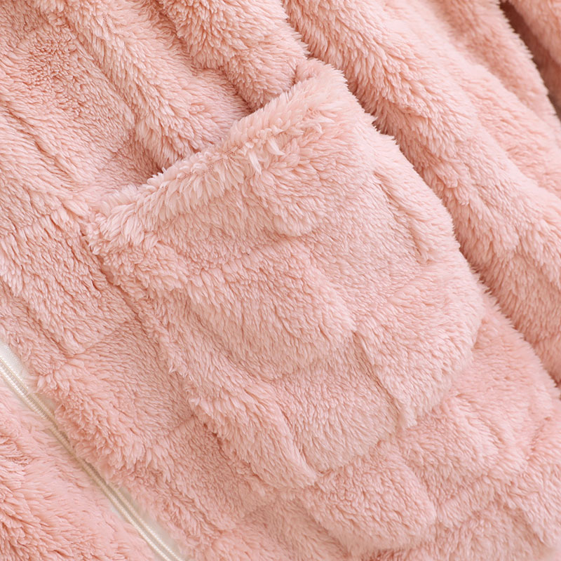 情侣睡衣男士秋冬款法兰绒加绒加厚珊瑚绒家居服女拉链开衫冬季 - 图1