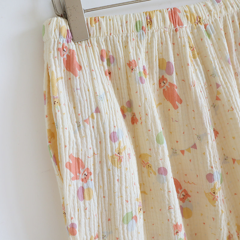 可爱卡通睡衣女春秋夏季纯棉纱布长袖2025年新款可外穿家居服套装,淘宝优惠券,粉丝福利购,淘宝优惠卷