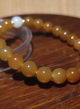 YQ012104 新疆的猫18.5克直径8mm油光亮泽肉质纯净且末糖玉手链