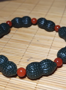 新疆的猫zg090201 36.7克青海青玉“多子多福”手链（加长款）