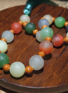 YQ120901 47.5克直径11.5mm油润细腻艳丽多彩快乐星球多宝手持