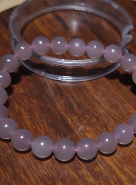 新疆的猫YQ122305 16.4克8mm色美油亮细润美美冰润烟紫色手链