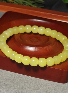 新疆的猫L121703 22.5克色调油亮颜色纯正若羌鸡油黄老型珠手链