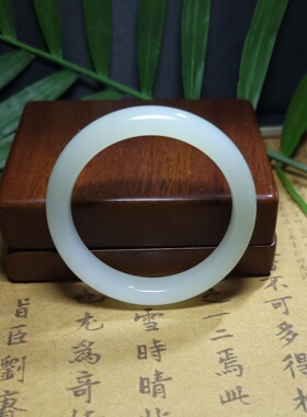 Z020205 新疆的猫44.4克R53.5高油光感洁美山流水白玉正妆手镯