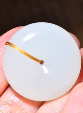 JJ031706新疆的猫20.1克白度浓郁脂粉高青海羊脂白玉平安扣