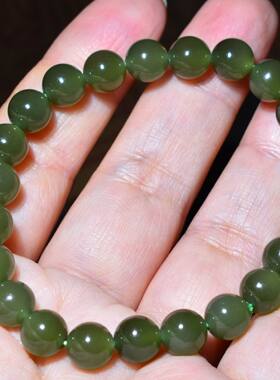 JJ030902新疆的猫17.0克8mm泛宝光青海老坑湖水绿色的晴水手串