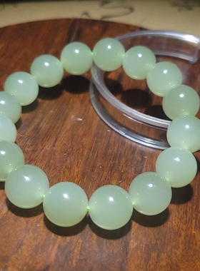 YQ122705 43.0克直径12mm冒油泛宝光青海青提冰葡萄色的晴水手串