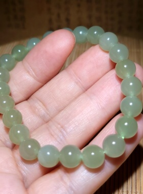 新疆的猫zg122612 18.2克，冰润冒油老坑晴水圆珠手链