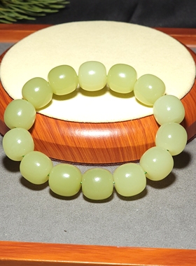 新疆的猫L091005 87.3克直径16-15mm色调油亮且末黄口玉手链