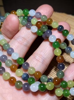 新疆的猫zg121505 36.8克，细润惊艳斑斓璀璨之美和田玉多宝项链