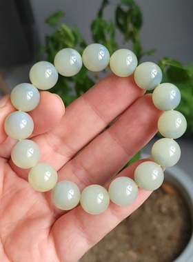 新疆的猫Z101604 42.4克R12高油份聚宝盆若羌独特蓝皮黄口玉手串