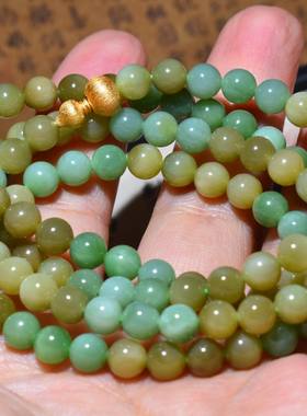 新疆的猫JJ121505 34.6克，6mm 新疆黑羊洞碧玉挂链