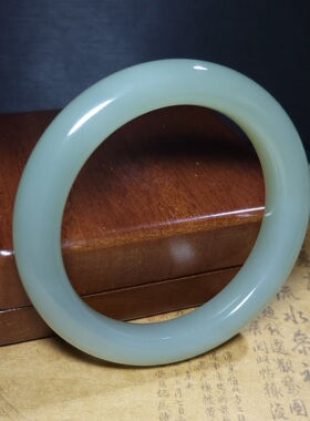 新疆的猫Z122005 80.3克R63如油脂顶细“羊脂”且末高青白玉手镯