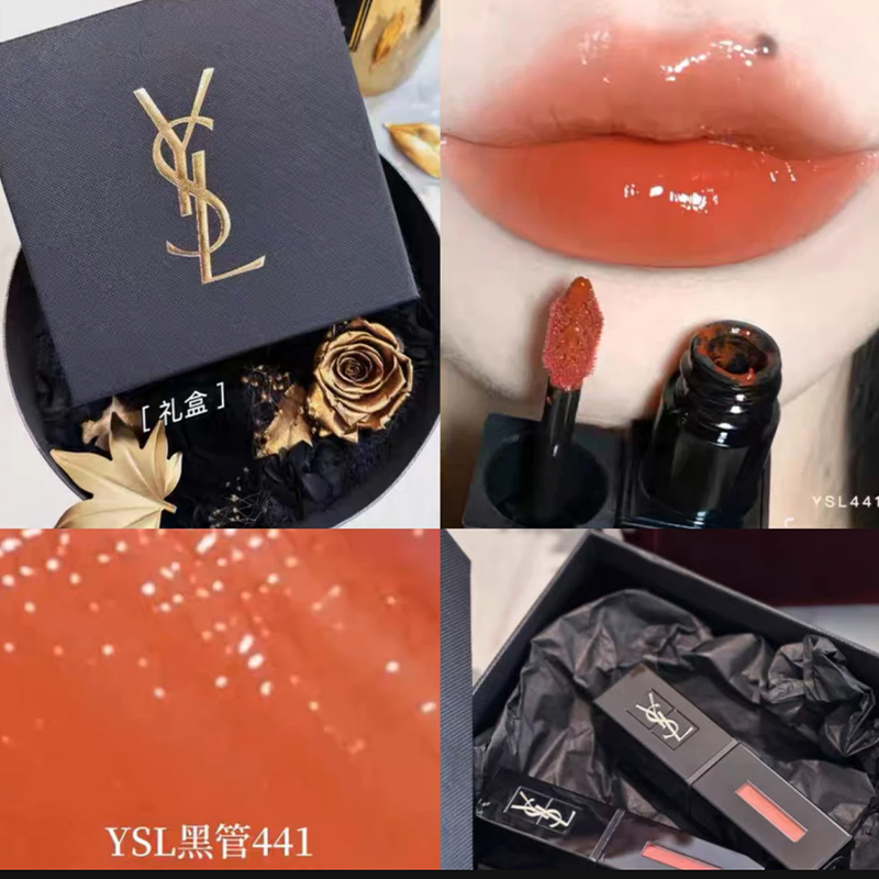 YSL/圣罗兰黑管唇釉提升气色玻璃唇口红礼盒-图1