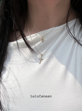 lulu2024新款十字架锁骨链